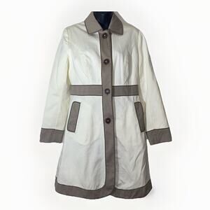 Boden Cream and Brown Trench Coat